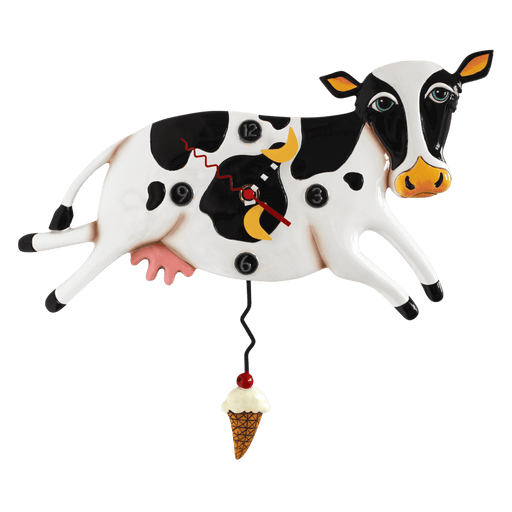 Allen Designs Bessie Black and White Cow Wall Clock - LemonSalt