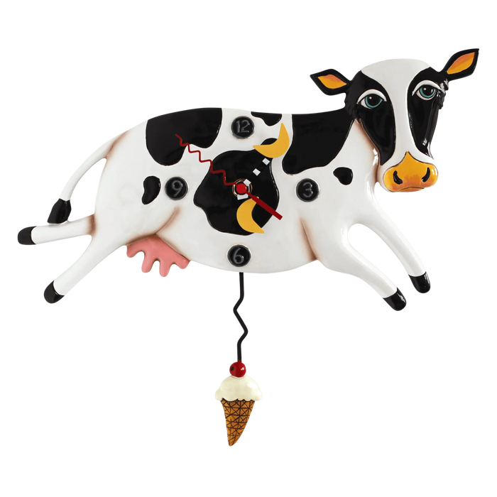 Allen Designs Bessie Black and White Cow Wall Clock