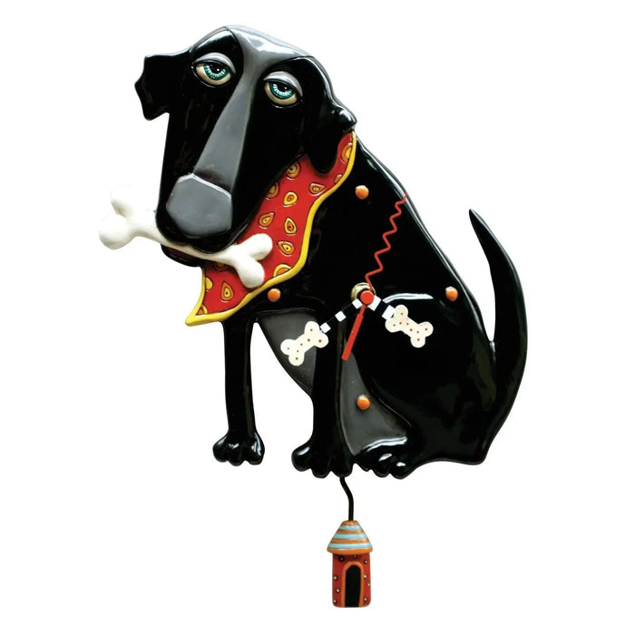 Allen Designs Parker Dog (black dog with bandana) Wall Clock