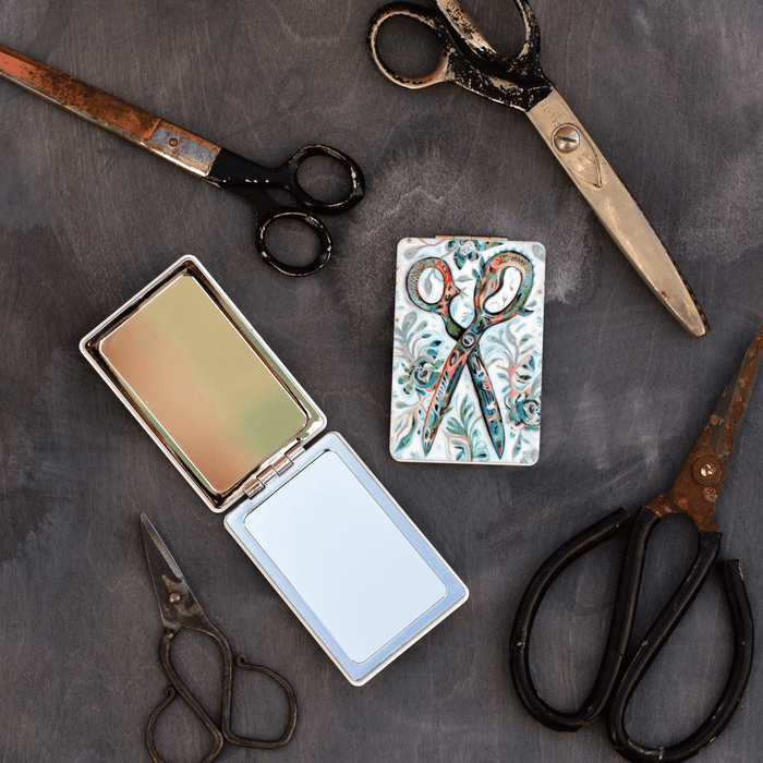 Allen Designs Scissors Compact Mirror