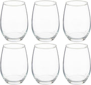 Amber Stemless Wine Glass Water Tumbler - Set of 6 (570ml)
