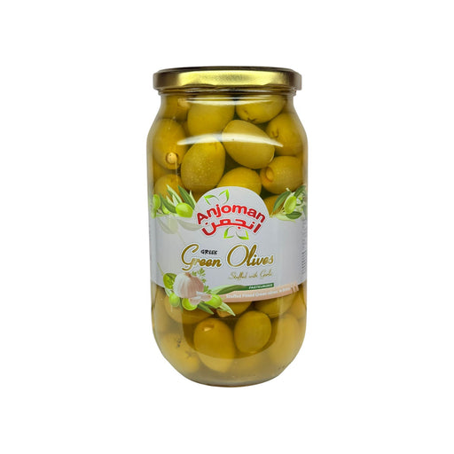 Anjoman Green Olive Stuffed with Garlic (960g) - LemonSalt