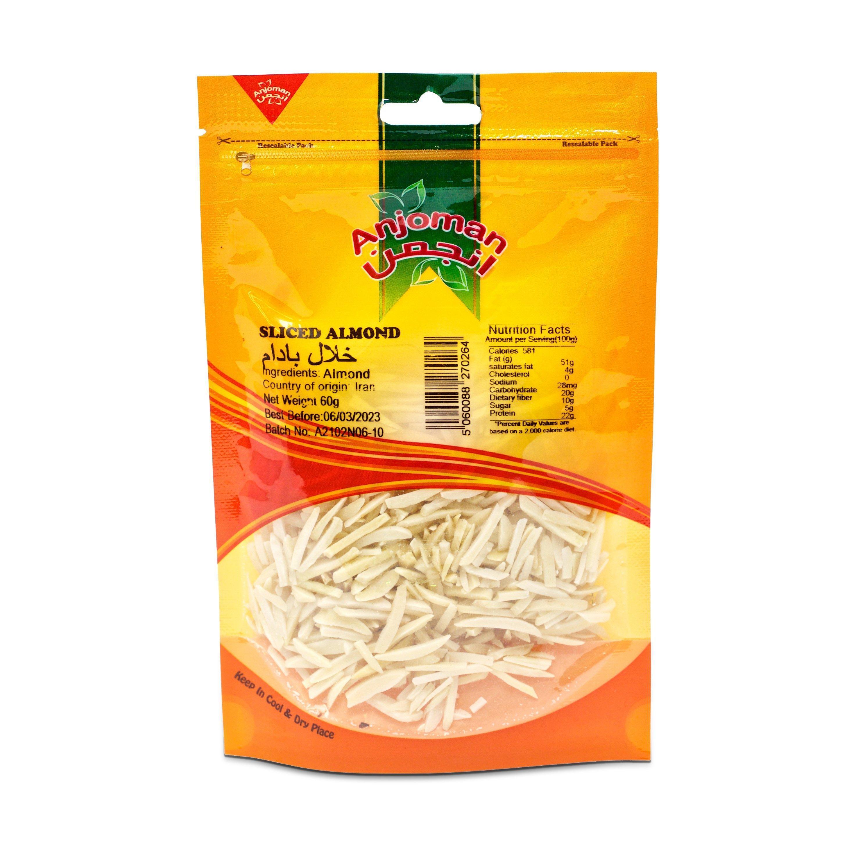 Anjoman Sliced Almonds (60g) - LemonSalt