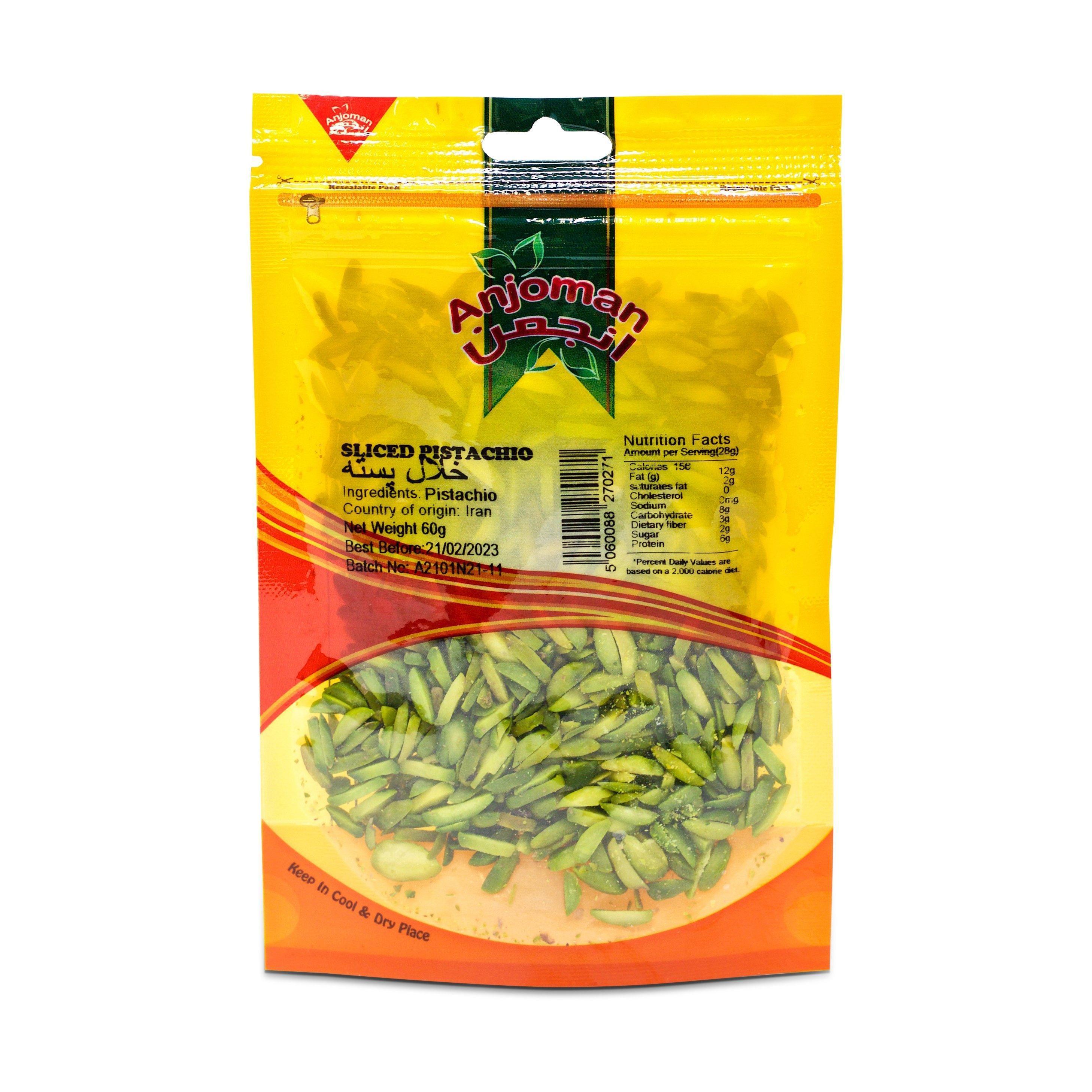 Anjoman Sliced Pistachios (60g) - LemonSalt
