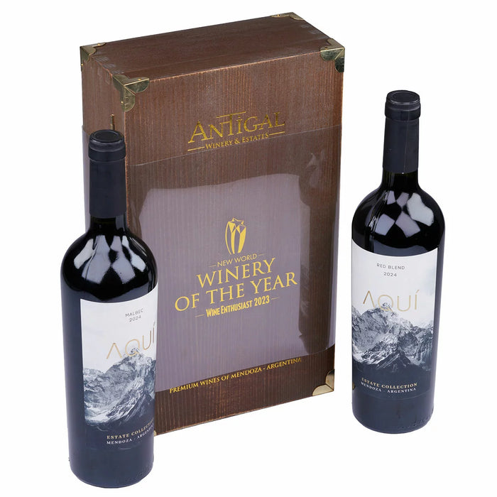 Antigal AQUI Wine Gift Box (2x75cl) - LemonSalt