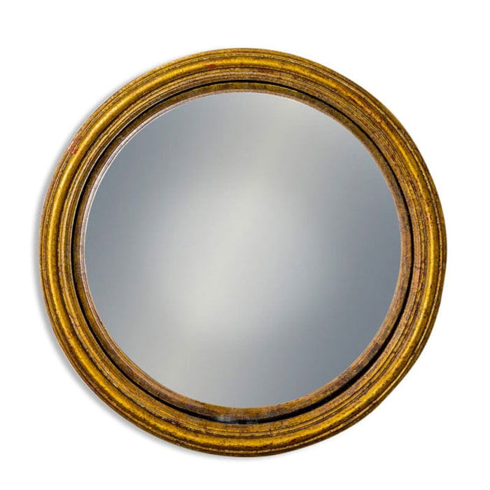 Antiqued Gold Thin Framed Large Convex Mirror (21cm) - LemonSalt