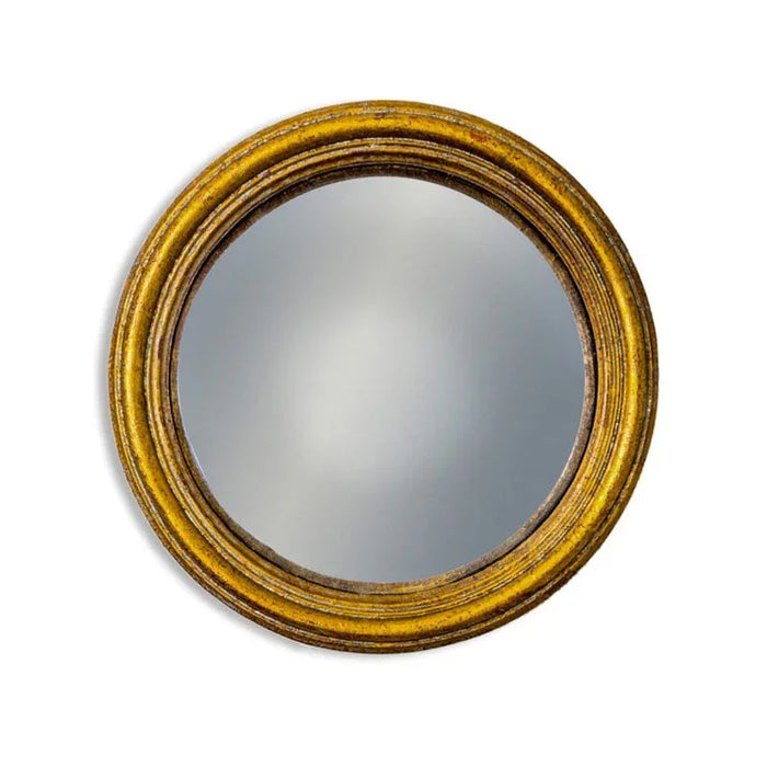 Antiqued Gold Thin Framed Small Convex Mirror (13.5cm) - LemonSalt