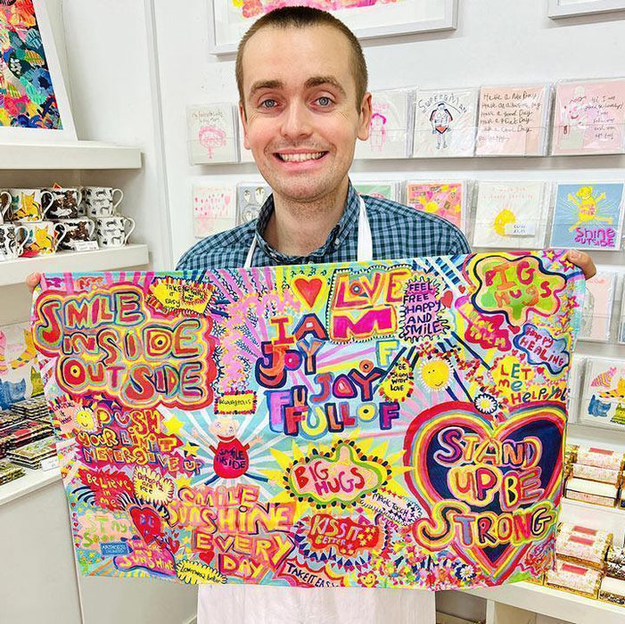 Arthouse Unlimited 100% Organic Cotton Tea Towel - Full of Joy - LemonSalt