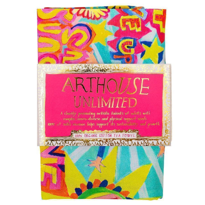 Arthouse Unlimited 100% Organic Cotton Tea Towel - Full of Joy - LemonSalt