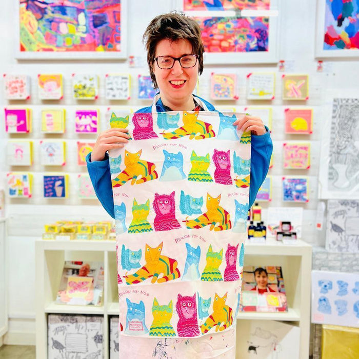 Arthouse Unlimited 100% Organic Cotton Tea Towel - Miaow for Now - LemonSalt