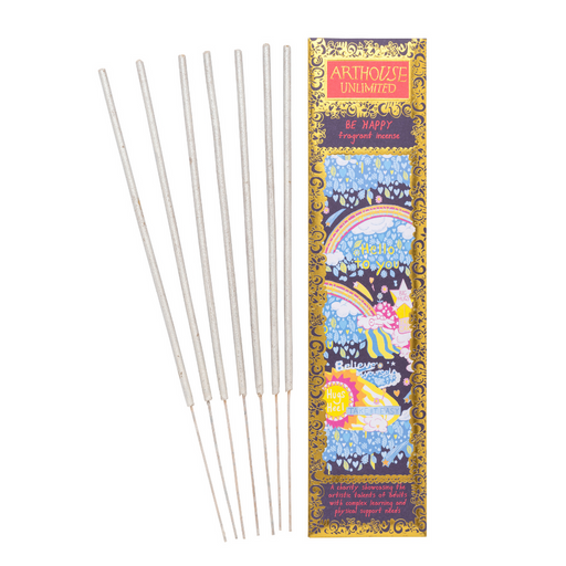 Arthouse Unlimited Be Happy Incense Sticks - Silver Rods - LemonSalt