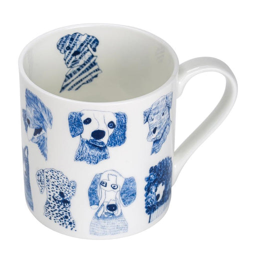 Arthouse Unlimited Fine Bone China Mug - Blue Dogs - LemonSalt