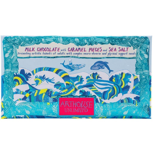 Arthouse Unlimited Milk Chocolate Bar with Caramel & Sea Salt - Swim with Whales (85g) - LemonSalt