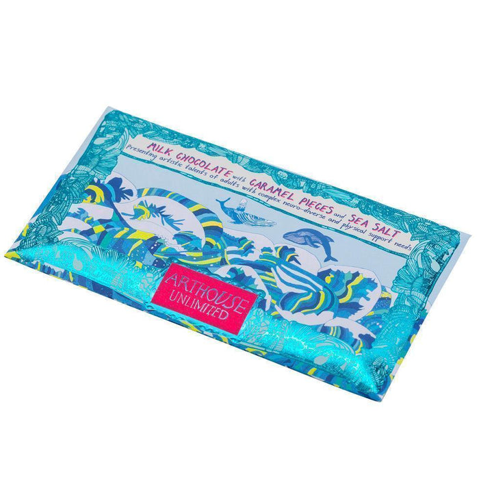 Arthouse Unlimited Milk Chocolate Bar with Caramel & Sea Salt - Swim with Whales (85g) - LemonSalt