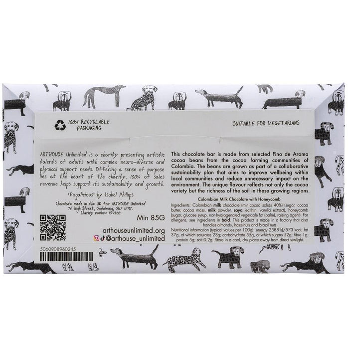 Arthouse Unlimited Milk Chocolate Bar with Honeycomb - Dogalicious (85g) - LemonSalt
