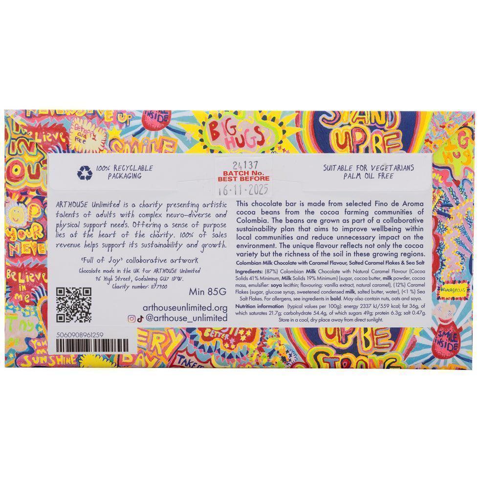 Arthouse Unlimited Silky Salted Caramel Milk Chocolate Bar - Full of Joy (85g) - LemonSalt