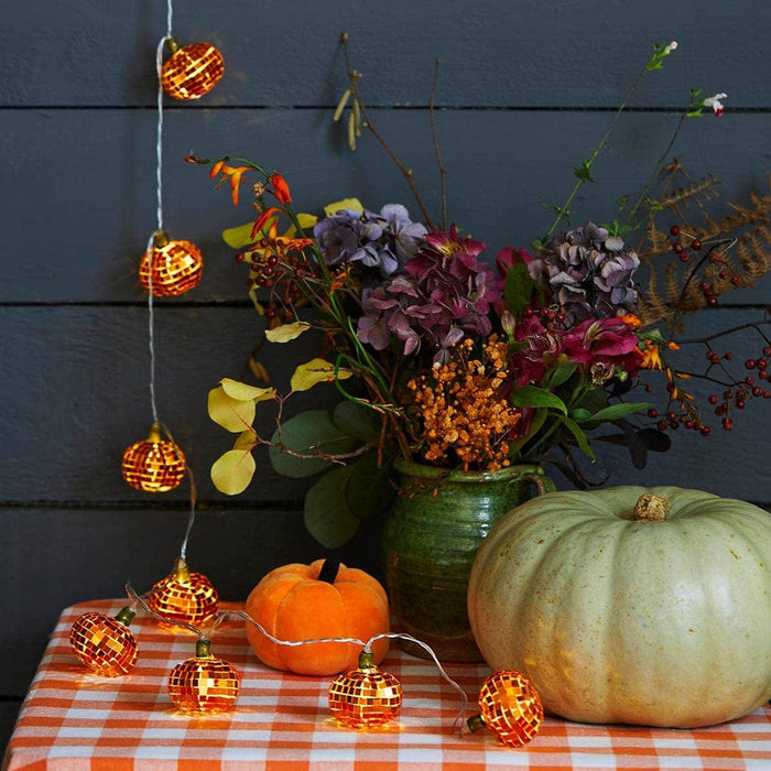 Autumn Hues Pumpkin Disco String Lights - 1.6m - LemonSalt