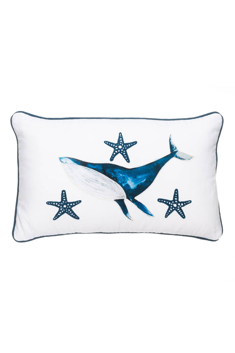 Shoeless Joe Whale and Starfish Cushion