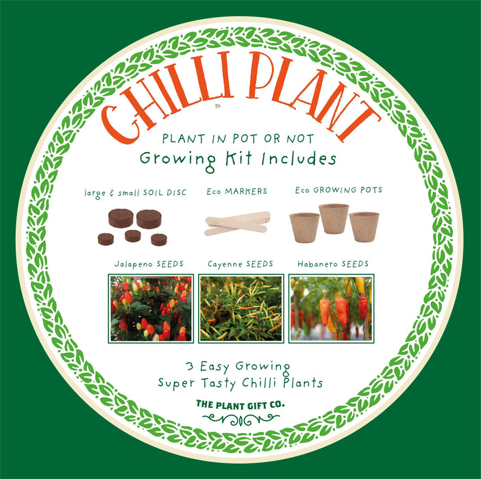 The Plant Gift Co. Red Hot Chilli's. Eco Grow Your Chilli Plant Kit