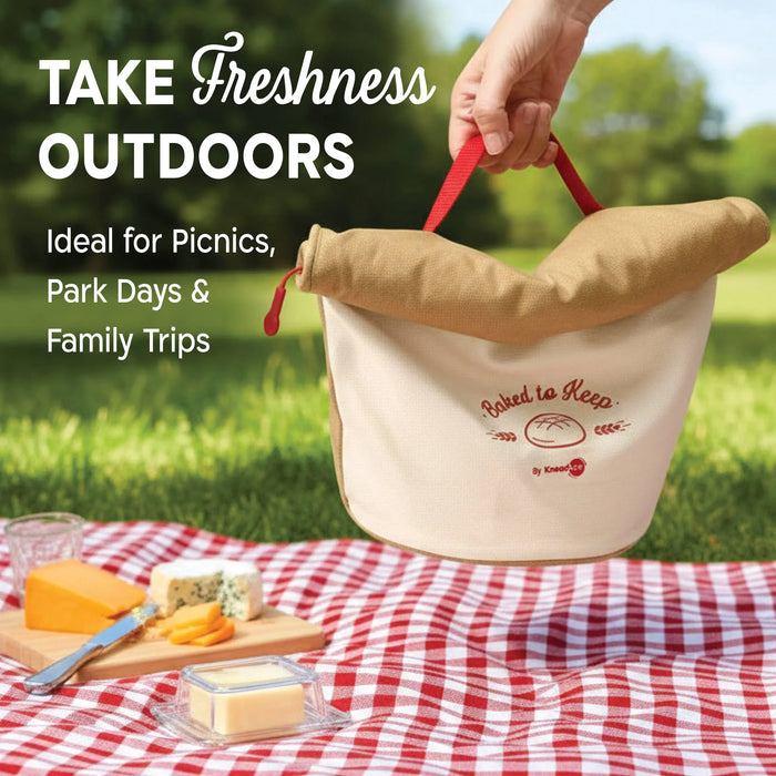 KneadAce Roll Top Bread Bags (Grey/Off-White)