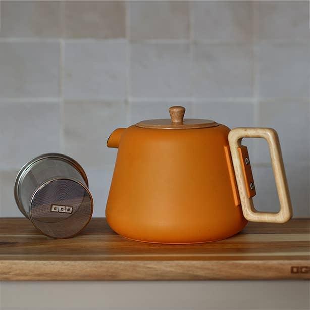 Ogo Living Viggo Cast Iron Teapot - Orange (1l)