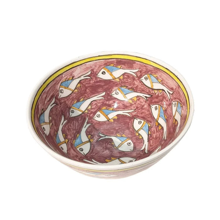 Basme Deep Fish Bowl - Maroon (22cm)