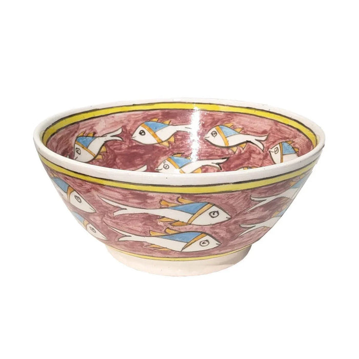 Basme Deep Fish Bowl - Maroon (22cm)
