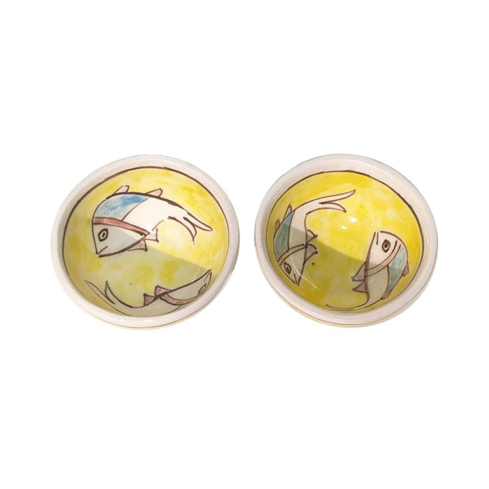 Basme Small Fish Bowl Set of 2 - Yellow (8.5cm)