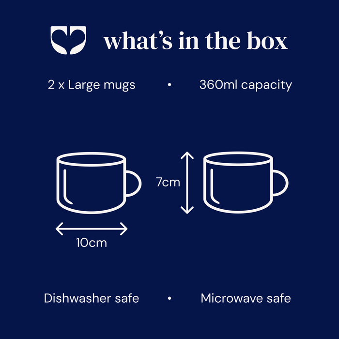 Kindred Yarrow Mug - Brushed Indigo Blue - Large (Set of 2)