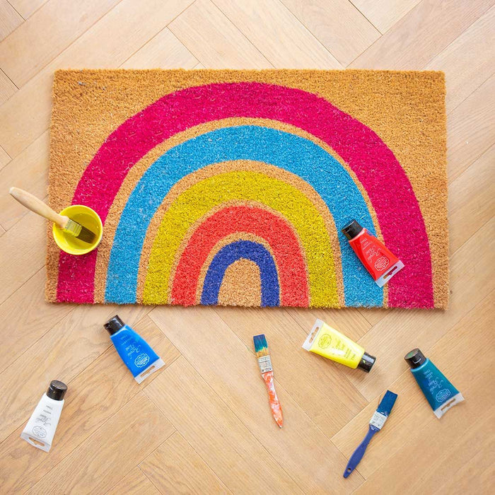 Bombay Duck Hand Painted Rainbow Door Mat (45x75cm)