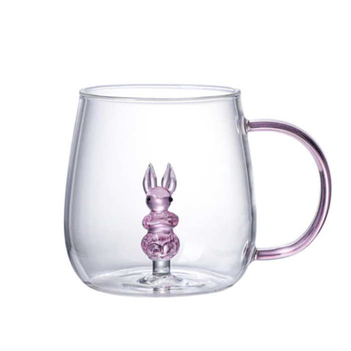 Animal Shape Glass Cup - Cute 3D Handle Mug (Starfish)