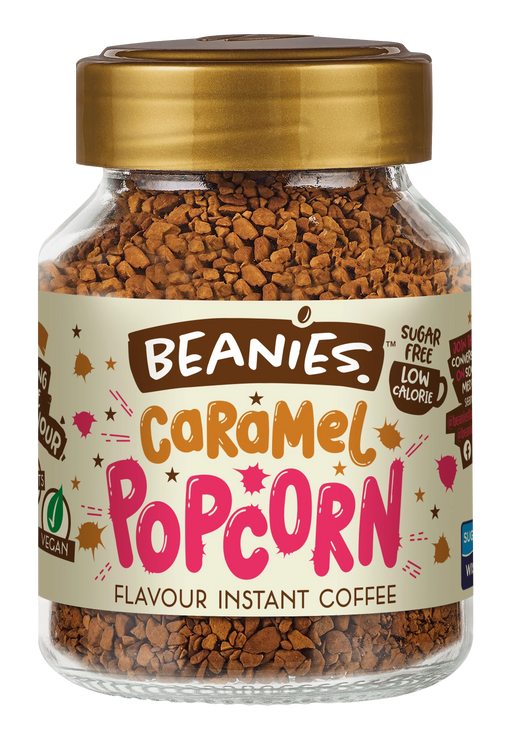 Beanies Flavoured Instant Coffee 50g - Caramel Popcorn - LemonSalt
