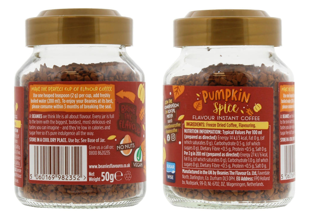 Beanies Flavoured Instant Coffee 50g - Pumpkin Spice | {{ collection.title }}