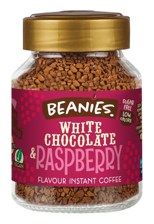 Beanies Flavoured Instant Coffee 50g - White Chocolate & Raspberry - LemonSalt