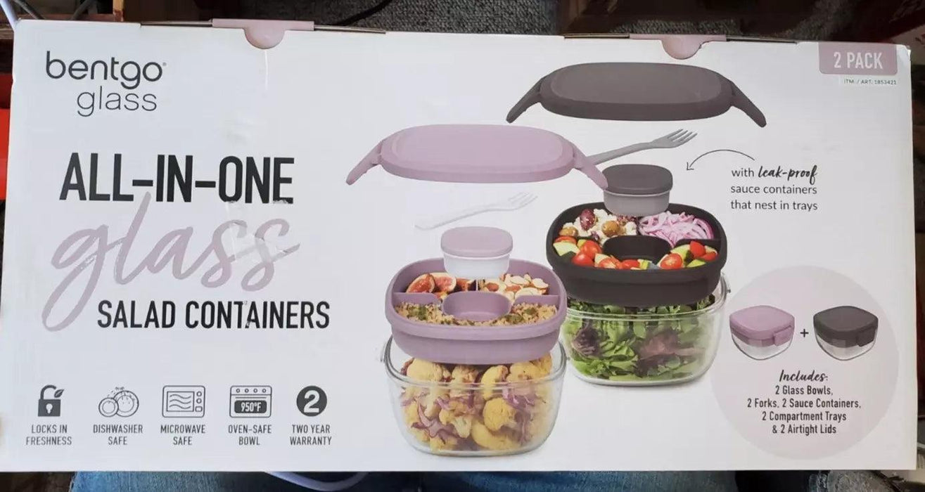 Bentgo All-In-One Glass Salad Container, 2 Pack - LemonSalt