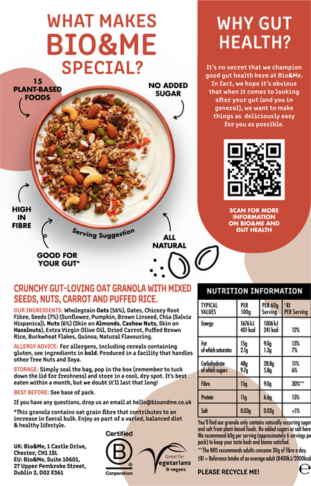 Bio&Me Super Seedy & Nutty Granola (1kg) - LemonSalt