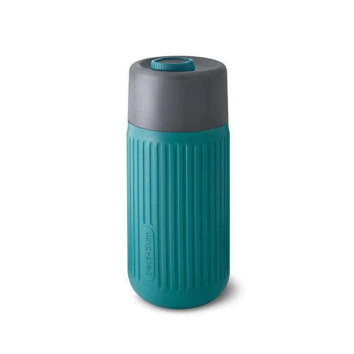 Black+Blum Glass Travel Cup With Silicone Cover (340ml) - Coral - LemonSalt