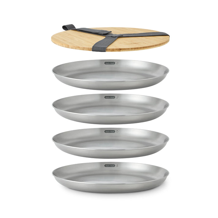black-blum-plate-set-4pc-stainless-steel-plate-set-with-bamboo-lid-lemonsalt-38474