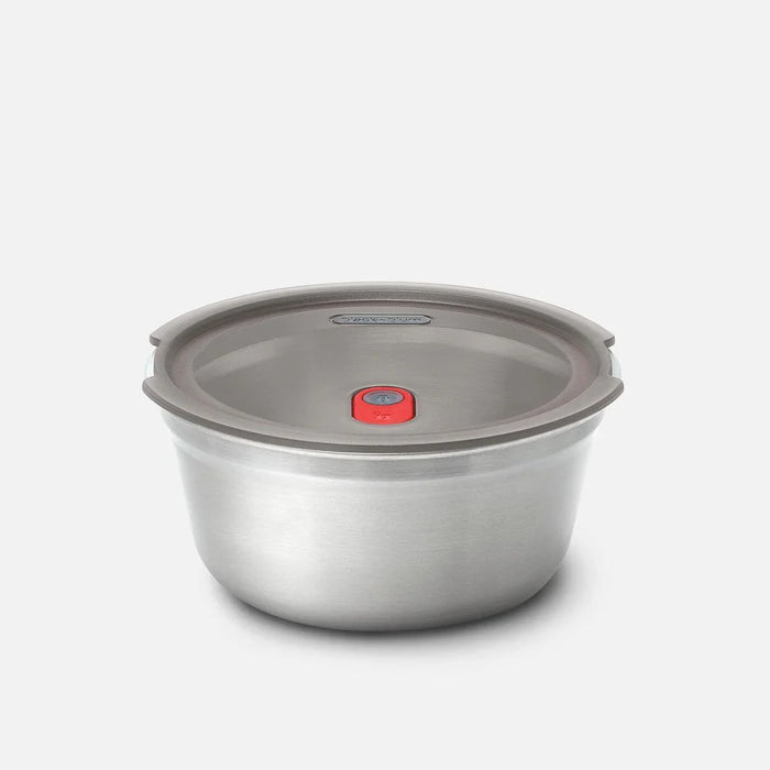 Black+Blum Microwave-Safe Steel Food Bowl - Grey/Red