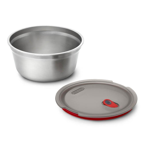 Black+Blum Steel Food Bowl Large - Grey/Red (950ml) - LemonSalt