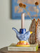 Bloomingville - Ainsa Candle Holder, Blue, Stoneware (11cm) - LemonSalt