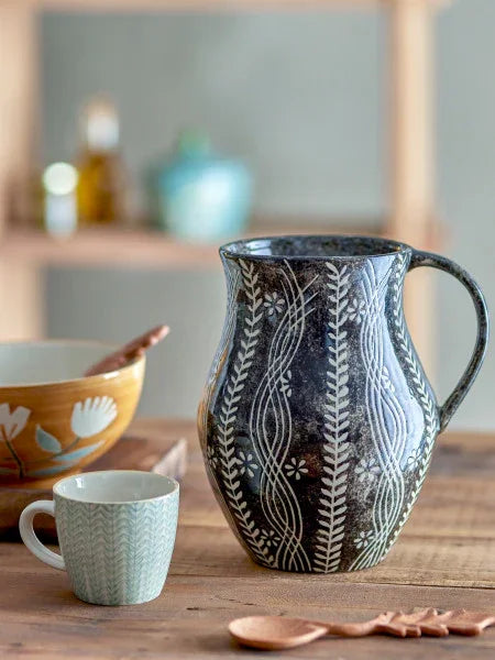Bloomingville - Aswan Jug, Black, Stoneware (21.5cm) - LemonSalt