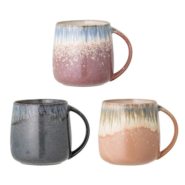 Bloomingville - Cloe Mug, Blue, Stoneware (Set of 3) - LemonSalt