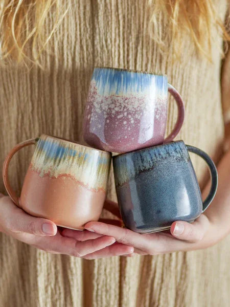 Bloomingville - Cloe Mug, Blue, Stoneware (Set of 3) - LemonSalt