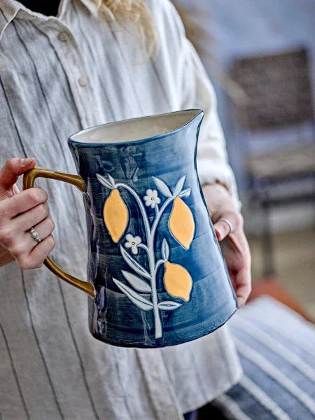 bloomingville-feriha-jug-blue-stoneware-24cm-lemonsalt-66879