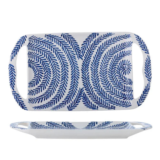 Bloomingville - Karlie Serving Tray, Blue, Stoneware (40cm) - LemonSalt