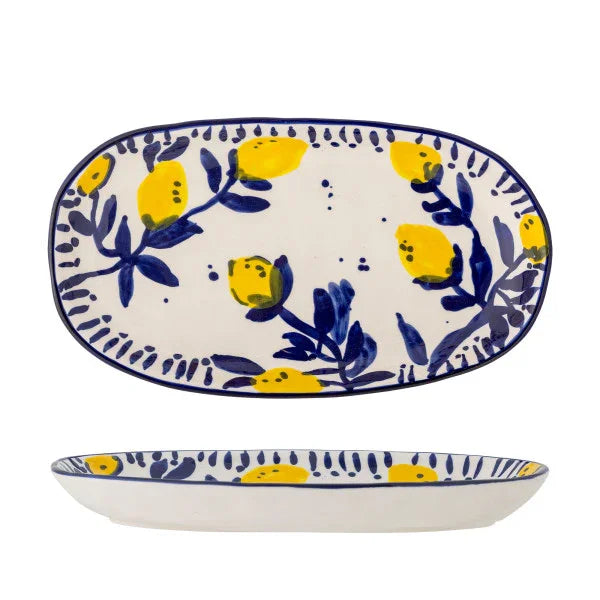 Bloomingville - Maxima Serving Plate, Blue, Stoneware (29cm) - LemonSalt