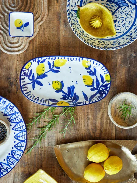 Bloomingville - Maxima Serving Plate, Blue, Stoneware (29cm) - LemonSalt
