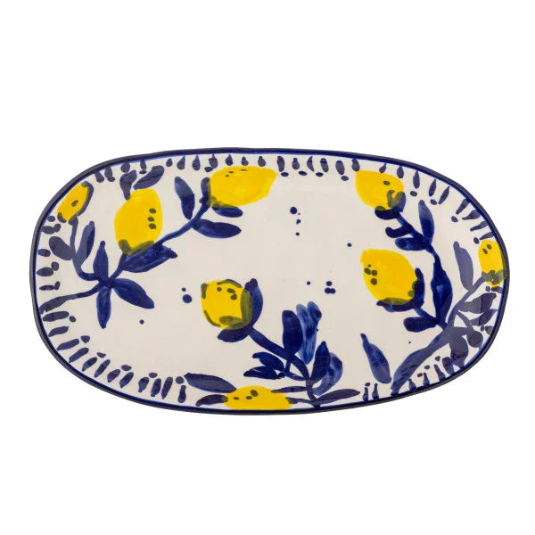 Bloomingville - Maxima Serving Plate, Blue, Stoneware (29cm) - LemonSalt