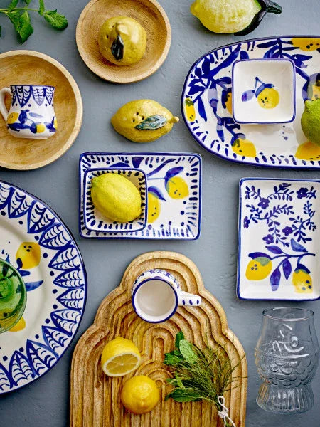 Bloomingville - Maxima Serving Plate, Blue, Stoneware (29cm) - LemonSalt